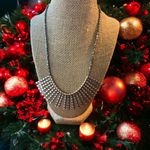 Madewell  Statement Necklace Silver & Gold Tone Stick Fringe Adjustable 22" Triba Photo 0