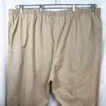 Woman Within  Plus Size 36T Cropped Pants Capri Light Brown Cotton‎ Elastic 419 Photo 4