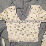 Urban Outfitters Gathered Front Floral Lace Crop Top Photo 6