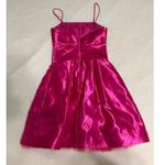 Jessica McClintock  for Gunne Sax Hot Pink Satin Bow Dress sorority formal prom Photo 8