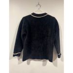 Boutique Women’s Fuzzy Pearl Button Cardigan Small Black Country Club Photo 3