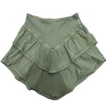 Mother Denim The Ruffle Mini Skirt Lodon Frost Green Multi Tiered Edgy Grunge 26 Photo 2
