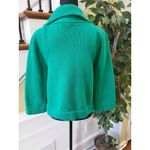 Banana Republic  Emerald Green Cotton cropped swing sweater coat Medium Photo 5