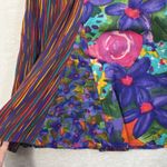 VTG Carole Little Petites 6P Multi Color Floral Watercolor Midi Skirt Women 90s Blue Photo 2
