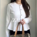 ZARA NWT Button Front Cardigan S White Photo 0