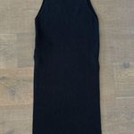 Free People  emmy black ribbed v-neck side slits tank midi dress Photo 2