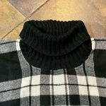 Multiples  Buffalo Plaid Turtleneck Fringe Poncho Small Photo 4