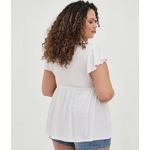 Torrid babydoll notched neck flutter sleeve flowy white 4x top Photo 1