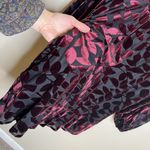 Adrianna Papell Women's Dress Burnout Velvet Holiday Whimsigoth Christmas Red Burgundy Leaf 16 Photo 6