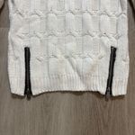 Nicole Miller  Cable Knit Fisherman Sweater Size S Cream Cottagecore Coastal‎ Photo 4