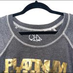 Chaser Dark Gray & Gold Foiled Champagne Graphic Sweatshirt Photo 1