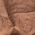 Linen Maxi Dress 12 Sleeveless Brown Embroidered Floral Summer Slit‎ Photo 5