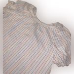 Lane Bryant  Cotton Peasant Metallic-Stripe Puff-Sleeve Shirred Top Shirt Size 22 Photo 3