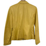 Ann Taylor Vintage 90s Leather Jacket Full Zip Yellow Moto Fitted Womens Size S Photo 1