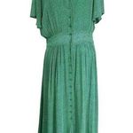 & Other Stories & Other Stories Green Lined A-Line Midi Dress Women Size 10 | 9-17 Photo 0