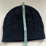 Sandro  Navy Blue Wool Blend Crystal Jeweled Beanie Photo 8