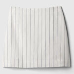 Gap  Linen-Cotton Mini Skirt New Off White Pinstripe- Size 2 Photo 0