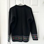 Pendleton  Black Virgin Wool Holiday Christmas Scroll Button Cardigan Medium USA Photo 6