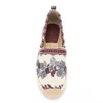 Tory Burch ⚡️ Grosgrain Whipstitch Floral Imperial Garnet Espadrilles Flat,Sz 7,NIB Photo 2