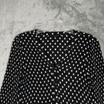 Boston Proper Shirt Women Medium Black White Polka Dot Pleats Button Up Feminine Photo 3