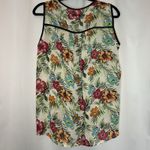 Faith and joy Woman's Large Sleeveless Blouse Floral Tropical Chiffon Photo 5