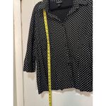 Lane Bryant Women’s Black White Polka Dot Blouse Size 18/20 Cotton Button Front Photo 3