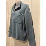 LOA RailRiders Baby Blue Ribbed Pullover Large Women’s Collared Pocket L Top Photo 1