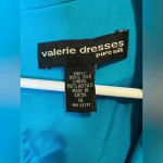 Valerie Dresses Vintage Y2K 100% Pure‎ Silk Side Tie Stylish Midi Dress Size 14 Blue Photo 3
