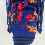 Vintage Diane Freis Abstract Patchwork Floral Knit Top Blue Striped Sheer Sleeve Size undefined Photo 4