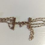 34" Necklace Blue Beads Gold Tone Chains 4 Multi Strands Bohemian Layers Photo 1