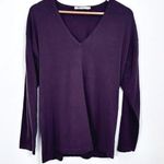Alexander Wang Purple Brown V‎ Neck Long Sleeve Casual Shirt Women's Size Med Photo 0