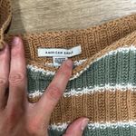 American Eagle Striped Brown and Green Women's Sweater knit crop top Photo 1