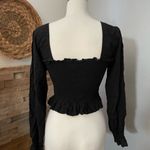 BP  Black Smocked Blouse Photo 2