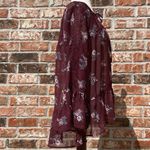 American Eagle  y2k burgundy floral top with ruffled bell sleeves / S/M / EUC Photo 3