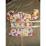 Requirements  Women’s White Quilted Floral Print Full Zip Jacket Blazer Size 14 Photo 7