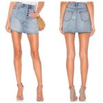 Free People  We‎ The Free Breezy A Line Denim Button-fly Mini Skirt Boho Chic 28 Photo 1