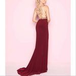 Mac Duggal  2012 Rhinestones Metal Chain Link Waistband Slit Gown Photo 8