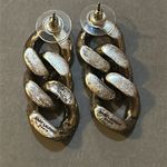 Saint Laurent Crystal Thick Curb Chain Drop Earrings Photo 1