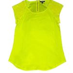 EXPRESS  Women's XS Neon Yellow Sequin Sleeve Kimono Cap Short Sleeve Blouse Top Photo 0