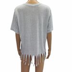 Costa Rica Gray Tee Shirt with Butterfly Print and Beaded Fringe Womens Large Photo 7