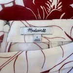 Madewell Rust & White Tropical Print Ruffle Linen Blend Midi Skirt Photo 7
