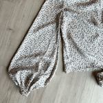 Free People NWT Mare Mare Animal Print One Shoulder Puff Sleeve Tie Blouse Small Photo 3