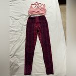 Pink Crop Top and Patterned Leggings Set Photo 1