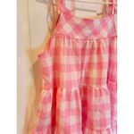 Entro  Pink Gingham Tiered Tank Top Sleeveless Ruffle Summer Casual Cute‎ Photo 1