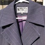 Diane Von Furstenberg Vintage  Wool Blue Pin Striped Pant Suit 14 Photo 7