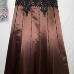 Vintage Dark Beaded Chocolate Donna Gray Formal Gown Evening Dress Floor Length Size 14 Photo 4