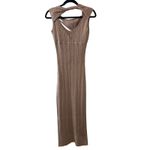 AKNVAS Sevrine Glitter Twisted Midi Dress Champagne Pink Size Small NWT Photo 4