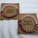 Rhodonite & Rose Quartz Couples Bracelets –‎ Love Energy Crystal Set 2 pcs Photo 0