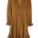 Taylor Women's Orange Polka Dot Ruffle Midi Dress Size 2 Party Cocktail Photo 0