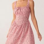 Rihoas Pink Floral Ruched Corset Slip Mini Dress Photo 0
